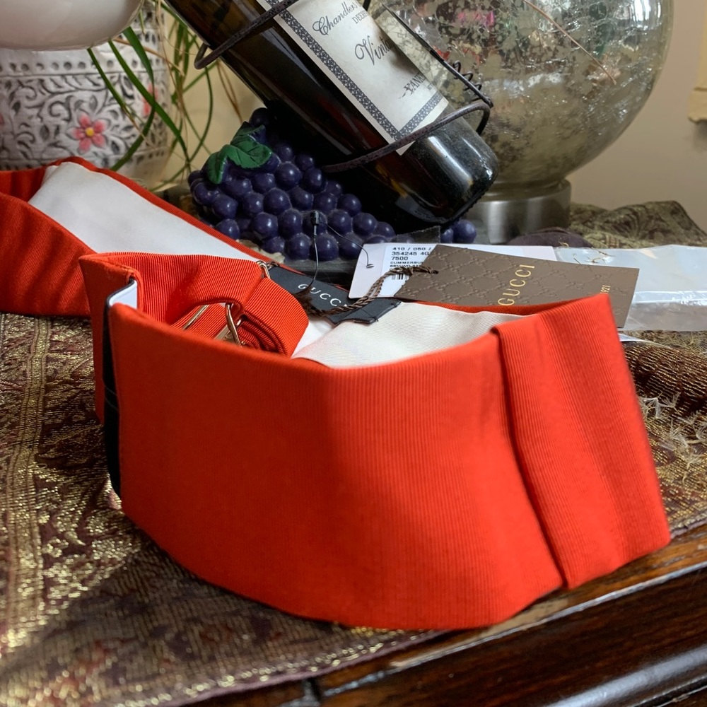 SALE🔥Authentic GUCCI wool/Silk stretchable buckle belt - Picture 3 of 8